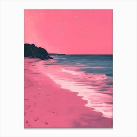 Pink Beach Painting Canvas Print