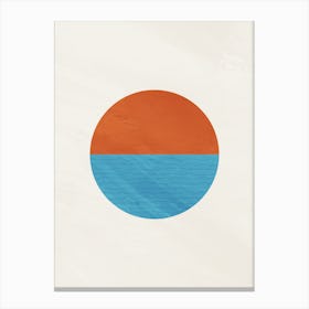 Minimalist Sunset and Ocean Design Canvas Print