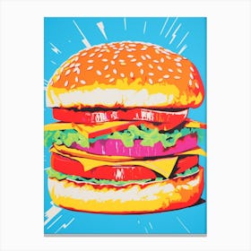 Hamburger Pop Art Retro 1 Canvas Print