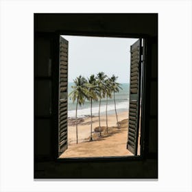 View From A Window On The Beach Of Ghana Canvas Print