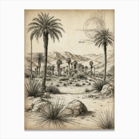 Palm Trees In The Desert Canvas Print