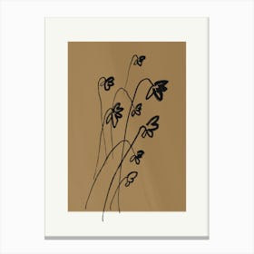 Flowers On A Brown Background Canvas Print