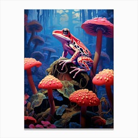 Poison Dart Frog Neon 1 Canvas Print