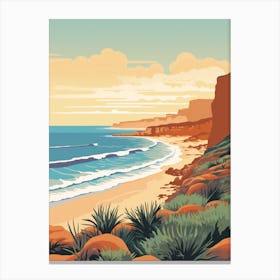 Vintage Retro Print Of Cape Le Grand National Park, Australia 3 Canvas Print