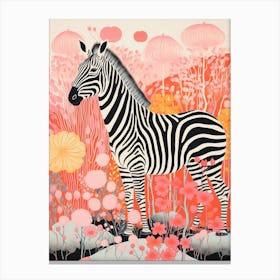 Linework Zebra In The Wild 2 Canvas Print