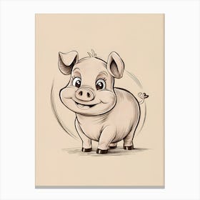 Pig Drawing Canvas Print