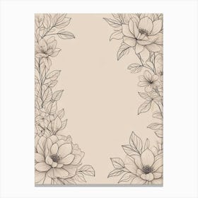 Floral Line Art Print (10) Canvas Print