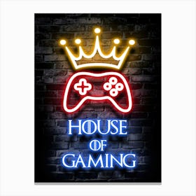 House Of Gaming Neon Sign Canvas Print