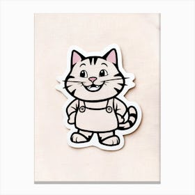 Cat In Overalls Canvas Print