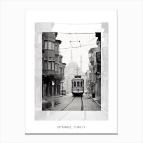 Poster Of Istanbul, Turkey, Black And White Old Photo 2 Canvas Print