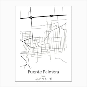 Fuente Palmera,Spain Minimalist Map Toile