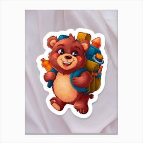 Bear With Backpack 5 Canvas Print