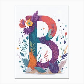 Colorful Letter B Illustration 5 Canvas Print