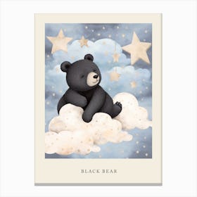 Sleeping Baby Black Bear 2 Nursery Poster Canvas Print
