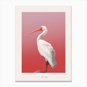 Minimalist Pelican 3 Bird Poster Canvas Print