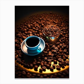 Coffee Cup And Coffee Beans Canvas Print