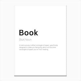 Book Definition Meaning 1 Canvas Print