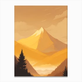 Misty Mountains Vertical Composition In Yellow Tone 25 Canvas Print