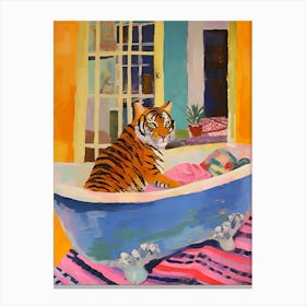 Tiger In Bath Canvas Print