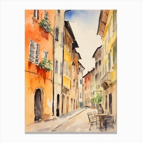 Bolzano, Italy Watercolour Streets 1 Canvas Print