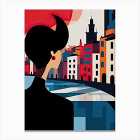 San Sebastian, Spain, Bold Outlines 2 Canvas Print