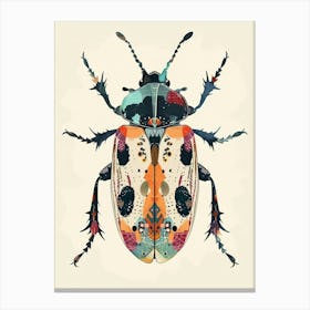 Colourful Insect Illustration Flea Beetle 12 Canvas Print