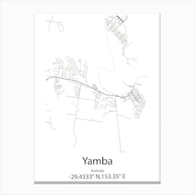 Yamba,Australia Minimalist Map Canvas Print