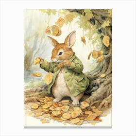 Bunny Fortune Luck Rabbit Prints Watercolour 2 Canvas Print