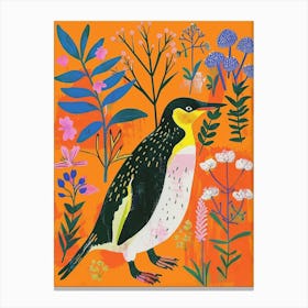 Spring Birds Penguin 6 Canvas Print