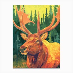 Elk Illustration 9 Canvas Print