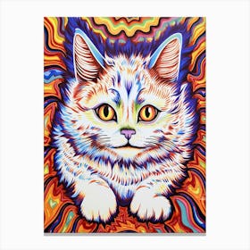 Louis Wain Kaleidoscope Psychedelic Cat 4 Canvas Print