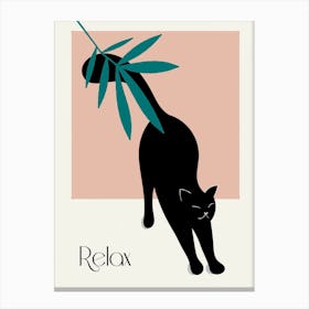Relax Yoga Cat - Botanical life Canvas Print