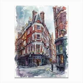 Westminster London Borough   Street Watercolour 3 Canvas Print