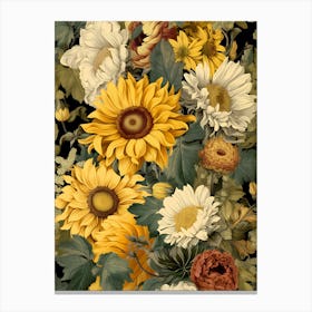 Sunflowers Wallpaper Canvas Print