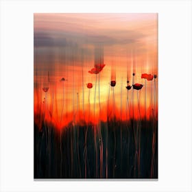 Poppies At Sunset Canvas Print