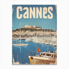 Aihrgdesign A Classic 1960s Travel Poster For Cannes 2 Canvas Print