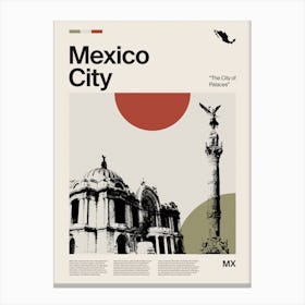 Mid Century Mexico City Travel Canvas Print
