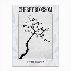 Cherry Blossom Tree Simple Geometric Nature Stencil 1 Poster Canvas Print