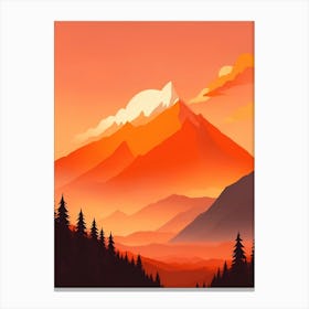 Misty Mountains Vertical Composition In Orange Tone 168 Canvas Print