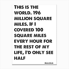 Malcolm In The Middle, Quote, Malcolm, This Is The World, Wall Art, Wall Print, Print, Lienzo