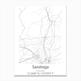 Saratoga Springs,United States Minimalist Map Canvas Print