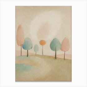 Trees In A Field Canvas Print