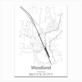 Woodland Park,United States Minimalist Map Canvas Print