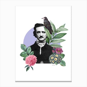 Edgar Poe Collage Canvas Print