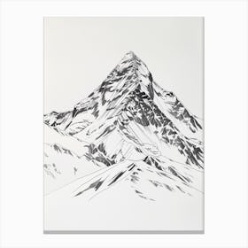 Gasherbrum Pakistan China Line Drawing 5 Canvas Print