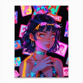 Neon Girl 4 Canvas Print