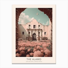 The Alamo San Antonio United States Travel Poster Canvas Print