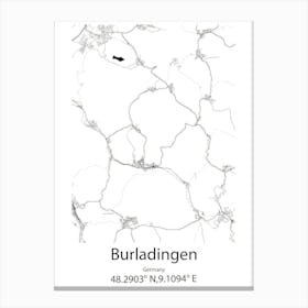 Burladingen,Germany Minimalist Map Canvas Print