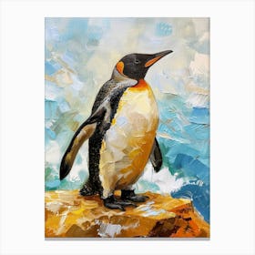 Adlie Penguin Gold Harbour Oil Painting 1 Canvas Print