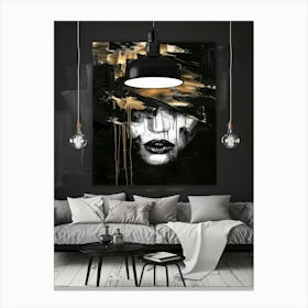 Black And Gold Painting 14 Canvas Print